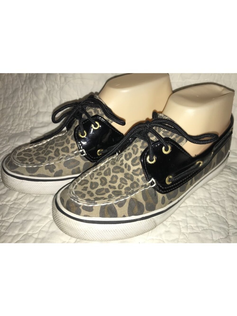 SPERRY TOP-SIDER Women's 9771577 Leopard Print Boat Shoes Size 6.5 M